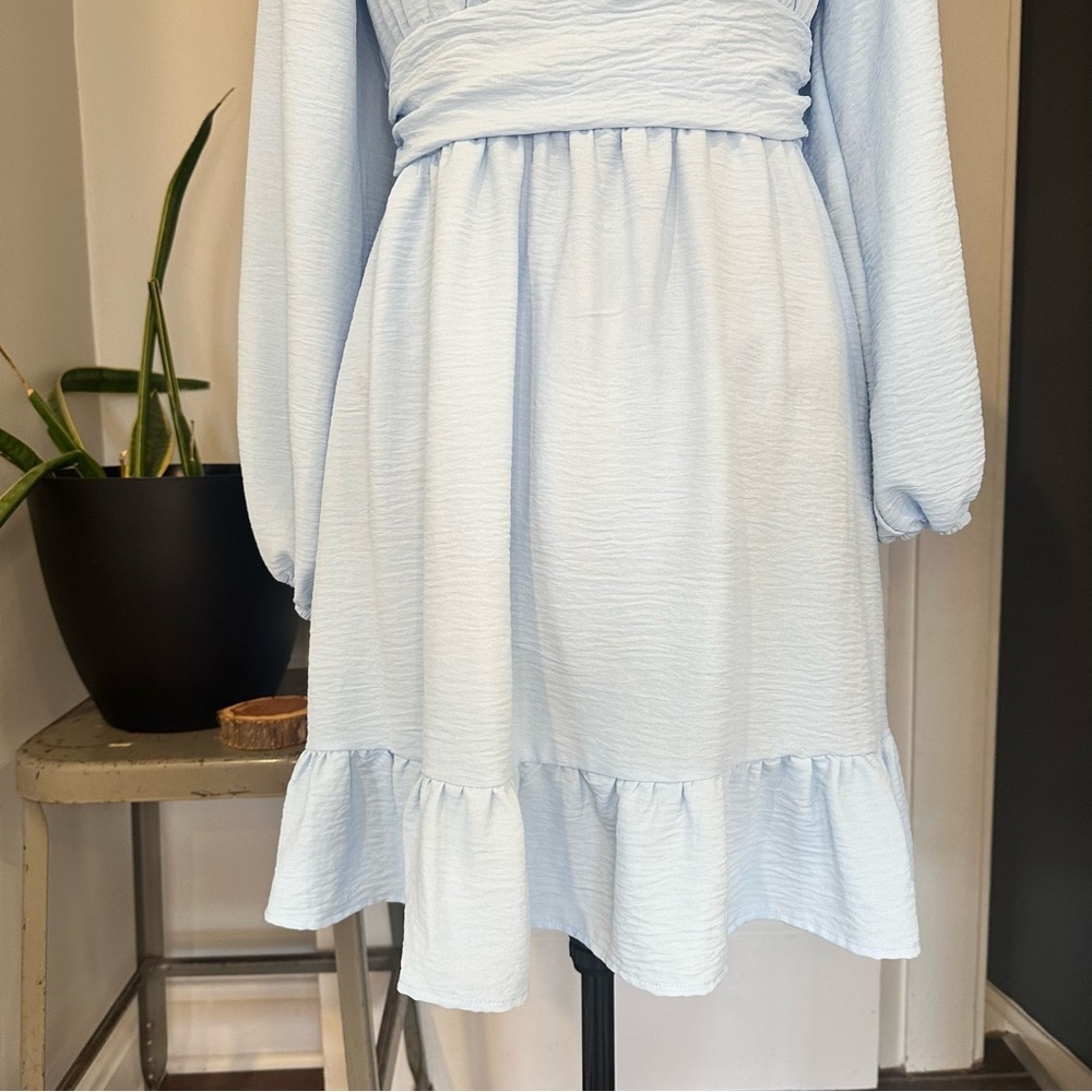 Dokotoo Womens Dress Long Lantern Sleeve Square Neck Tie Backless sz Large - Picture 3 of 9
